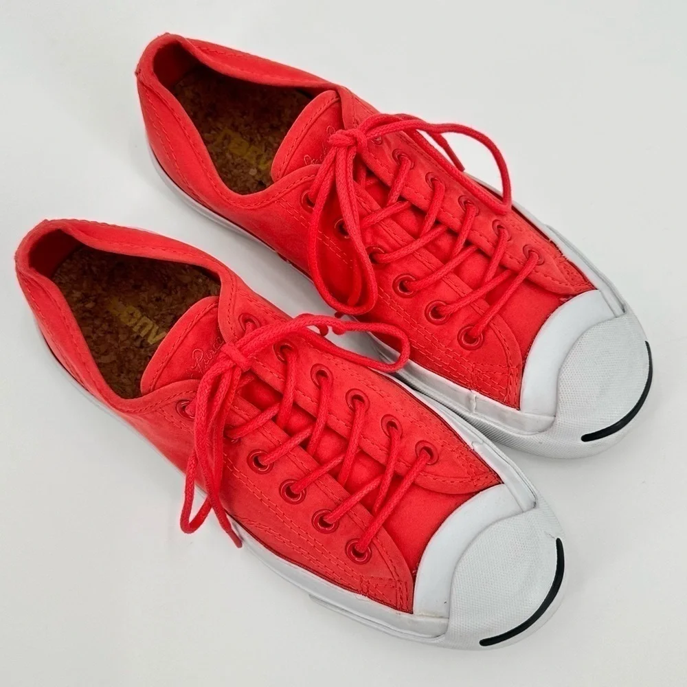 Converse Jack Purcell Unisex Dk Coral/Pink Sneakers Skate Lace Up Sz 6 Wmn/4.5Mn
